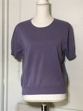 GAP Short Sleeve Crewneck Top - Dusty Lavender